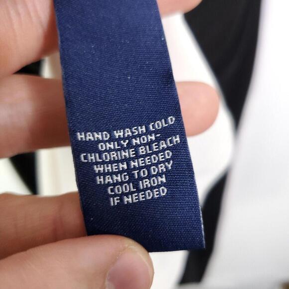 Chaps Dress Womens XL Knee Length Ruched Sides Stretchy Colorblock Classy Office - Picture 7 of 10